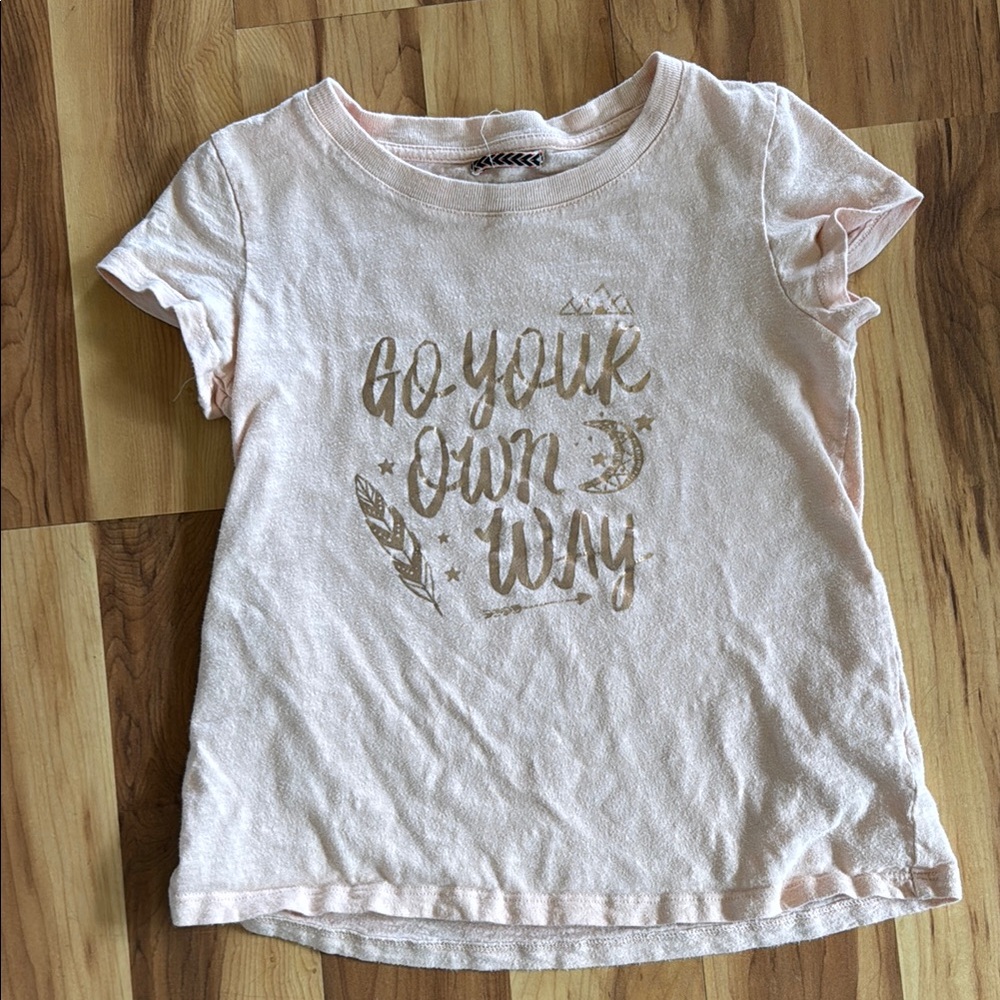 Pink Short Sleeve Tee with Motivational Graphic